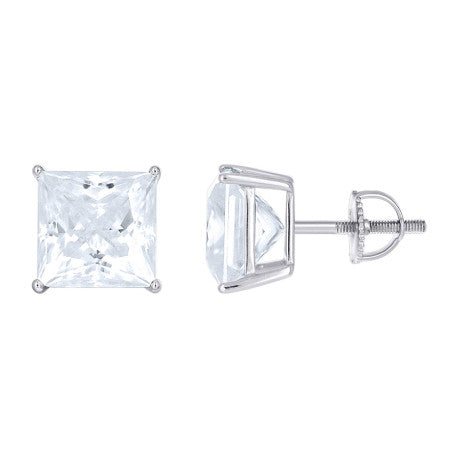 925 Sterling Silver Moissanite Stud Earrings