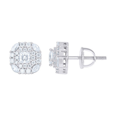925 Sterling Silver Moissanite Stud Earrings