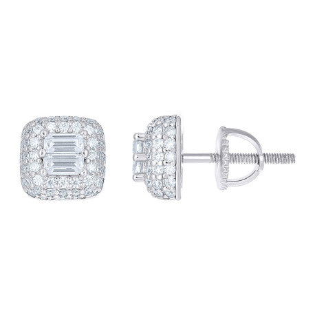 925 Sterling Silver Moissanite Stud Earrings
