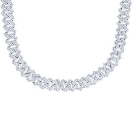 925 Sterling Silver Moissanitechain 14mm