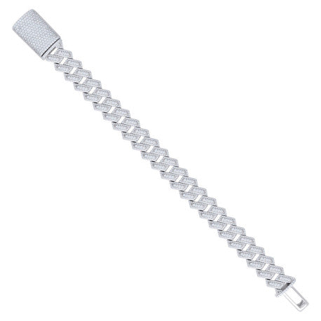 925 Sterling Silver Moissanitechain 14mm