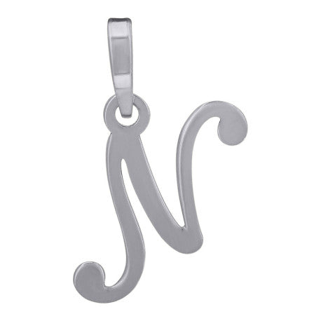 925 Sterling Silver "N" Initial Pendant