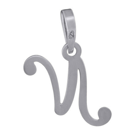 925 Sterling Silver "N" Initial Pendant