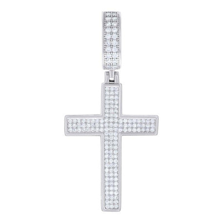 925 Sterling Silver Pendant 1" Moissanite 0.60 Ctw