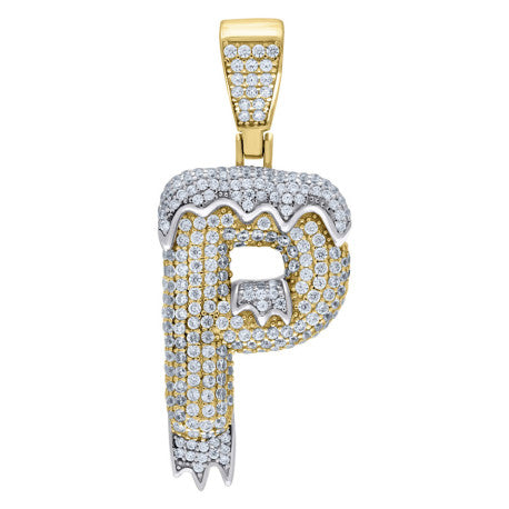 925 Sterling Silver Pendant Initial Letter "P" Pen