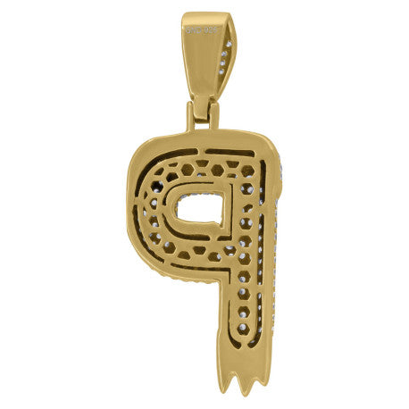 925 Sterling Silver Pendant Initial Letter "P" Pen