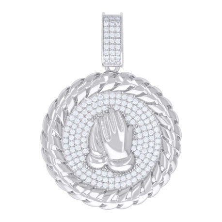925 Sterling Silver Pendant Moissanite 1.57 Ctw
