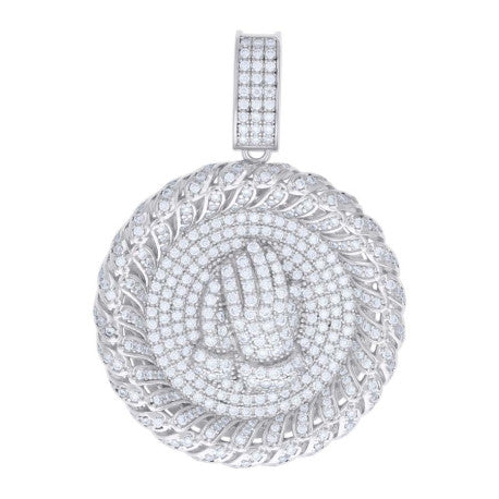 925 Sterling Silver Pendant Moissanite 3.18 Ctw