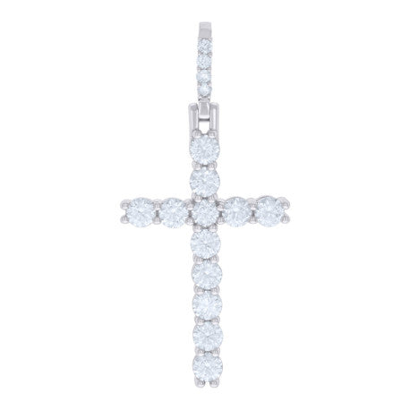 925 Sterling Silver Pendant Moissanite 3.897Ctw