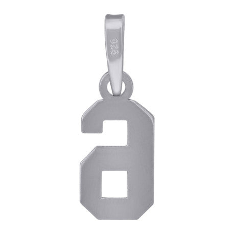 925 Sterling Silver Number Pendant "6"