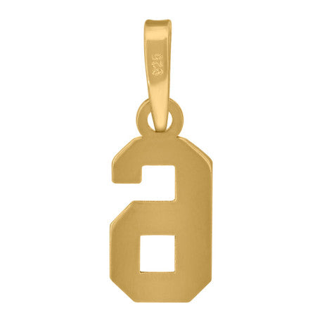 925 Sterling Silver Number Pendant "6"
