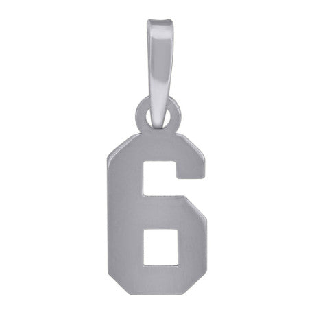 925 Sterling Silver Number Pendant "6"