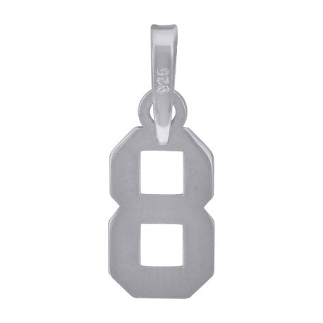 925 Sterling Silver Number Pendant "8"