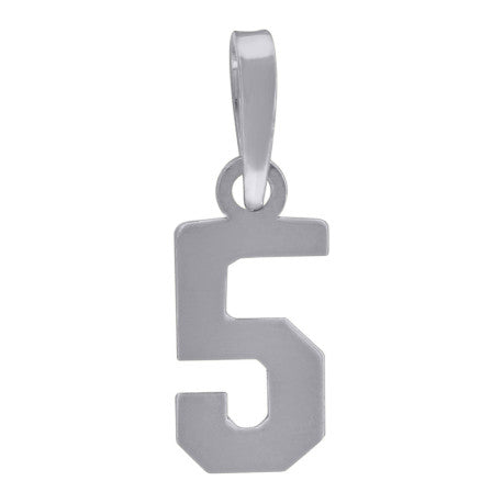 925 Sterling Silver Number Pendant "5"
