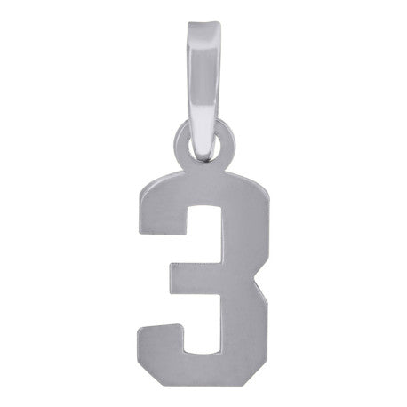 925 Sterling Silver Number Pendant "3"