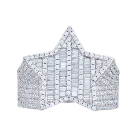 925 Sterling Silver R:1.30Ctw, B:1.17Ctw Moissanit