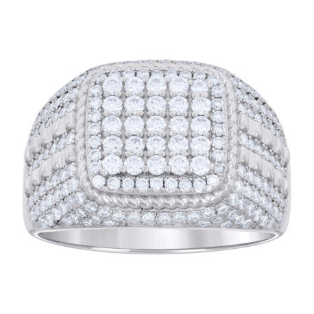 925 Sterling Silver Ring Moissanite 1.94Ctw