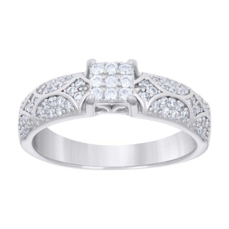 925 Sterling Silver Ring S5-S10 Moissanite Ctw 0.0