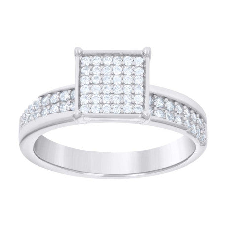 925 Sterling Silver Ring S5-S10 Moissanite Ctw 0.1