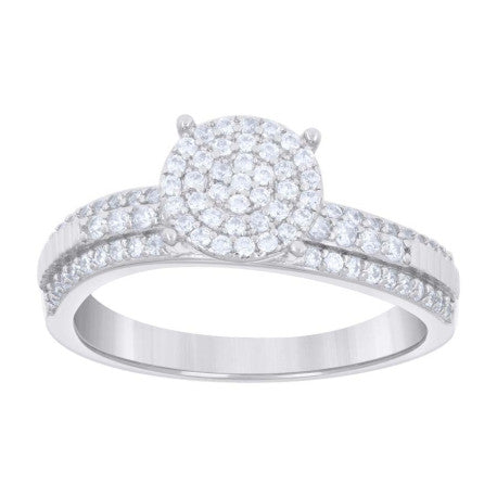 925 Sterling Silver Ring S5-S10 Moissanite Ctw 0.2