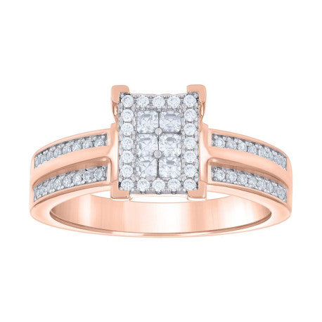 925 Sterling Silver Ring S5-S10 Moissanite Ctw 0.5