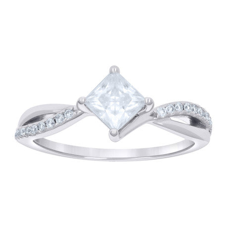 925 Sterling Silver Ring S5-S10 Moissanite Ctw R:0
