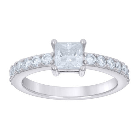 925 Sterling Silver Ring S5-S10 Moissanite Ctw R:0