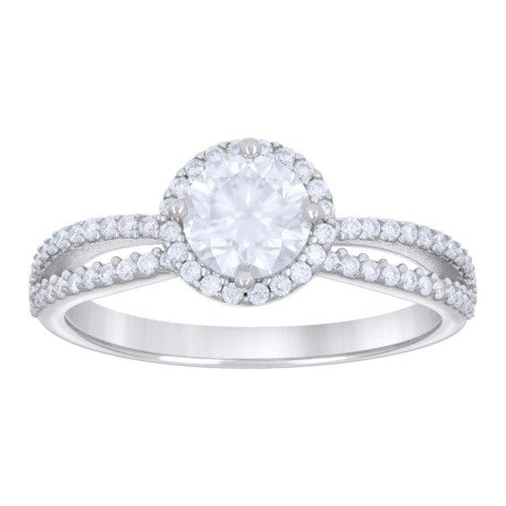 925 Sterling Silver Ring S5-S9 Moissanite 1.35Ctw