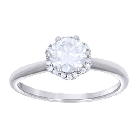 925 Sterling Silver Ring S5-S9 Moissanite Ctw 1.13