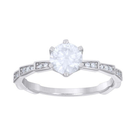 925 Sterling Silver Ring S5-S9 Moissanite Ctw 1.27