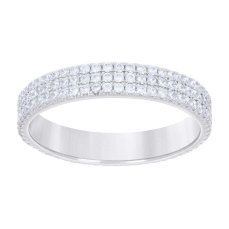 925 Sterling Silver Ring S6-S10 Moissanite Ctw 1.0