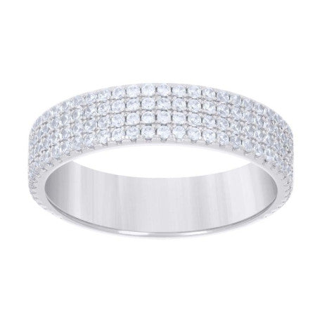 925 Sterling Silver Ring S6-S10 Moissanite Ctw 1.3