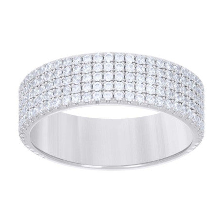 925 Sterling Silver Ring S6-S10 Moissanite Ctw 1.6