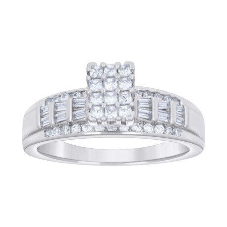 925 Sterling Silver Ring S6-S10 Moissanite Ctw R:0