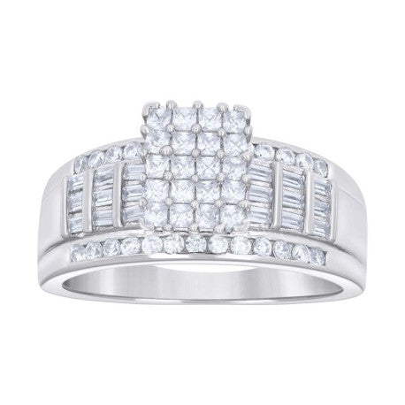 925 Sterling Silver Ring S6-S10 Moissanite Ctw R:0