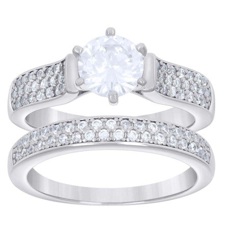 925 Sterling Silver Ring S6-S9 Moissanite Ctw R:1.