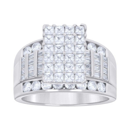 925 Sterling Silver Ring S7-S10 Moissanite Ctw R:1