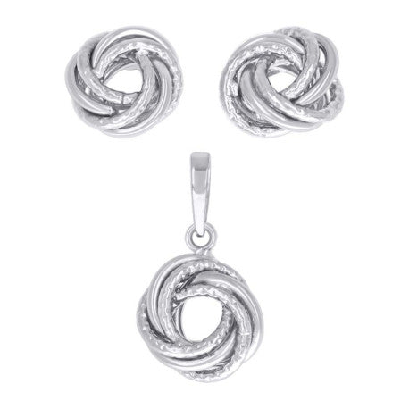 925 Sterling Silver Set Earrings And Pendant