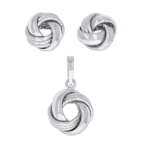 925 Sterling Silver Set Earrings And Pendant