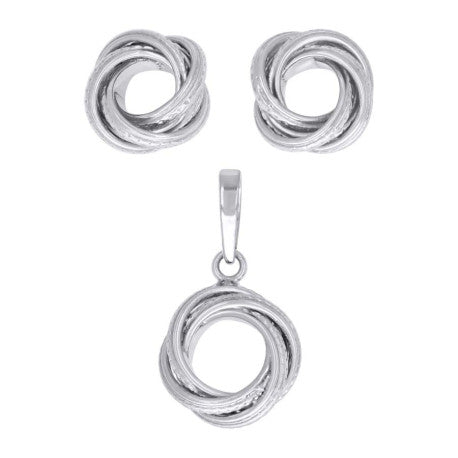 925 Sterling Silver Set Earrings And Pendant