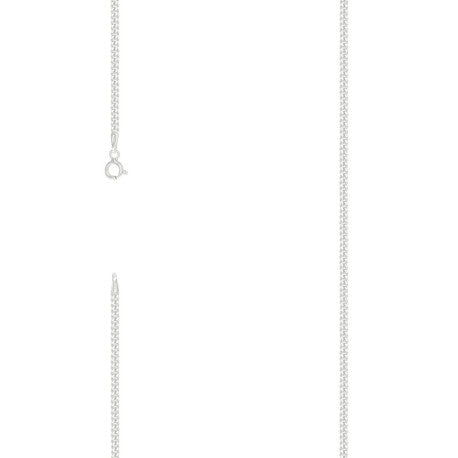 925 Sterling Silver Solid Classic Cuban Chain Silver 060 2mm