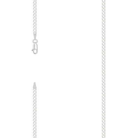 925 Sterling Silver Solid Classic Cuban Chain Silver 080 3mm