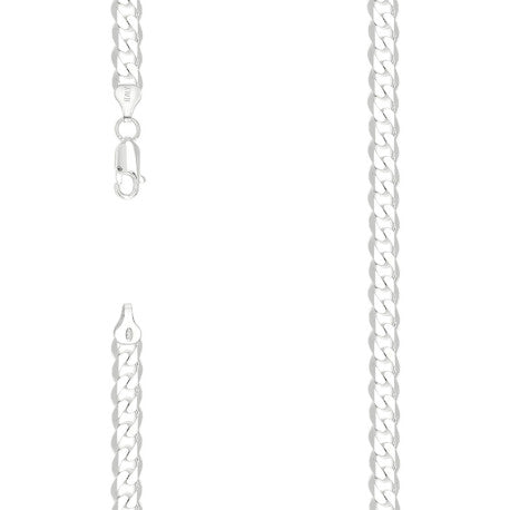 925 Sterling Silver Solid Classic Cuban Chain Silver 180 7mm