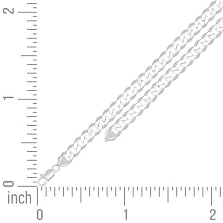 925 Sterling Silver Solid Classic Cuban Chain Silver 250 9.5mm