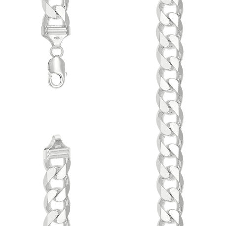 925 Sterling Silver Solid Classic Cuban Chain Silver 400 14mm