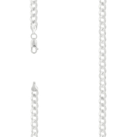 925 Sterling Silver Solid  Pave Classic Cuban Chain Silver 180 7mm