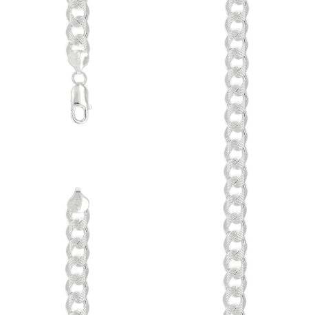 925 Sterling Silver Solid  Pave Classic Cuban Chain Silver 250 9.5mm
