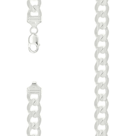 925 Sterling Silver Solid  Pave Classic Cuban Chain Silver 350 13mm