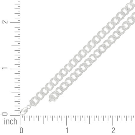 925 Sterling Silver Solid  Pave Classic Cuban Chain Silver 400 14mm