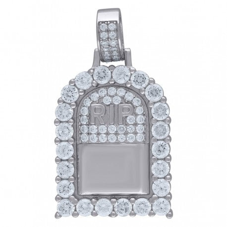 925-Sterling Silver Tombstone Rip Pendant